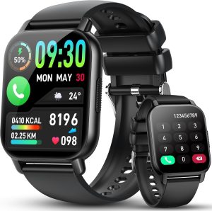 Smart Watch for Men Women with Bluetooth Call/Message Reminder, Fitness Watch 1.85" Touch Screen, Watch Heart Rate/Sleep/Spo2/Calories/Steps Monitor, 112+ Sport Mode, Activity Tracker for Android/iOS