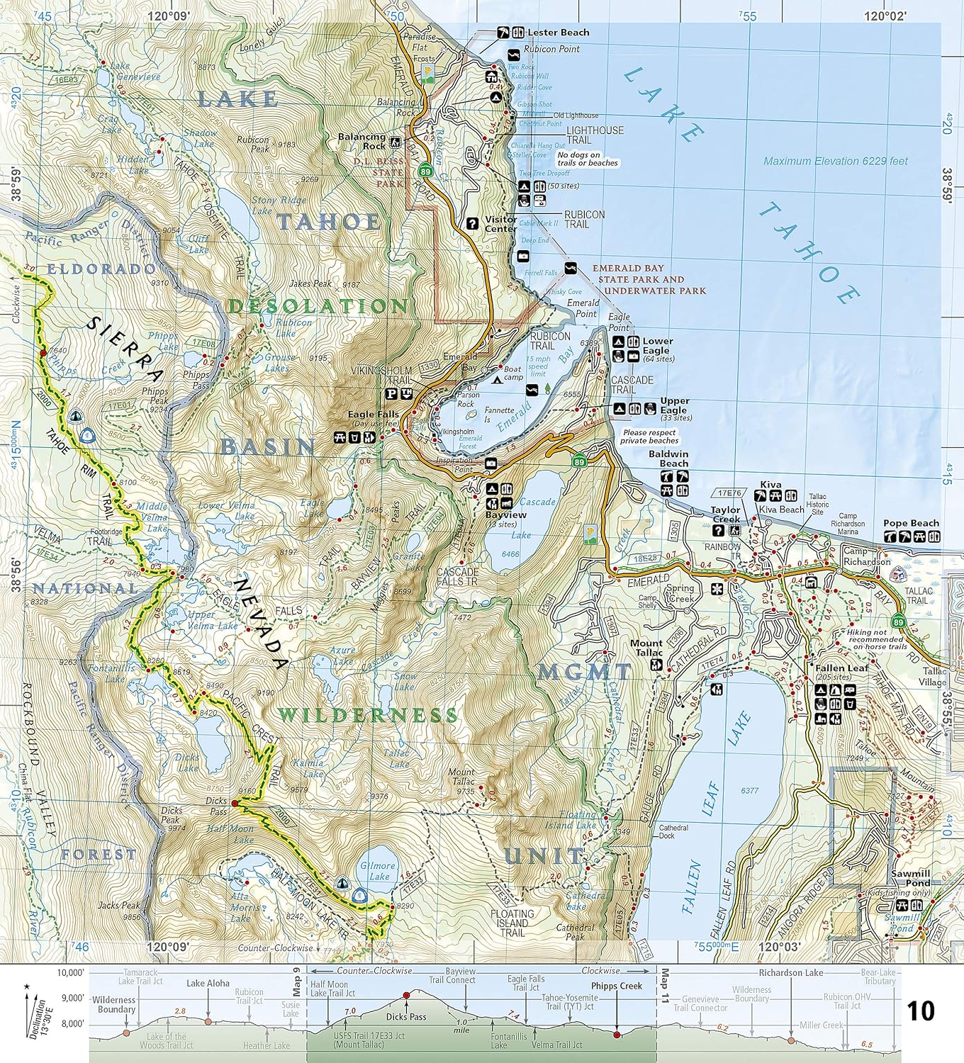 Tahoe Rim Trail Map (National Geographic Topographic Map Guide, 1013) - Image 3